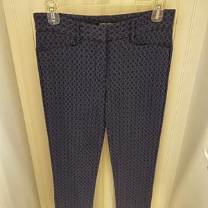 Mario Serrani Printed Dress Pants Black & Dark Blue Chino Straight Casual